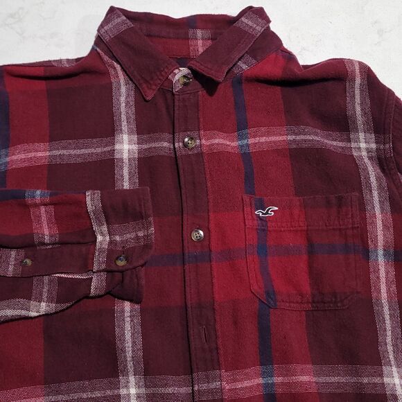 Hollister Other - Hollister Flannel Plaid Checkered Shirt Mens Large Red Blue White NWOT
